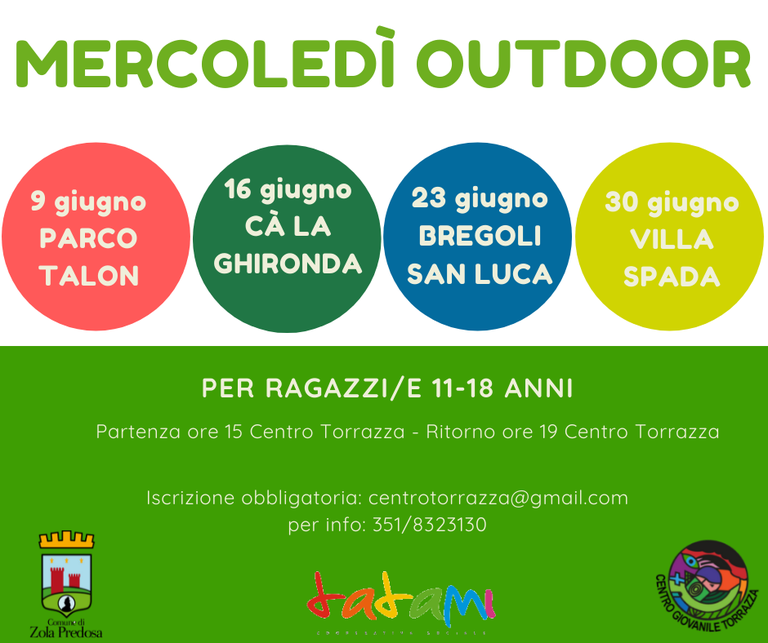 mercoledì outdoor: programma