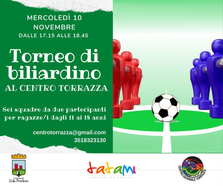 volantino torneo di Biliardino