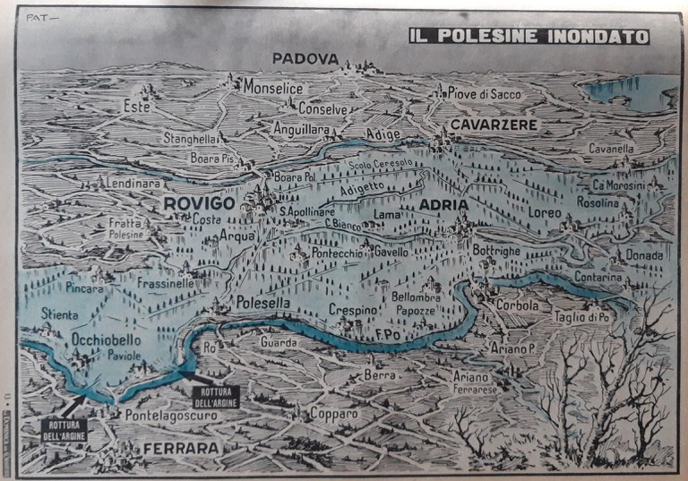 il polesine inondato: mappa