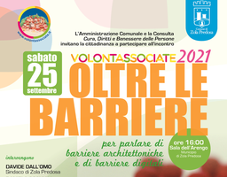 Volontassociate 2021: "Oltre le Barriere". Incontro il 25 settembre